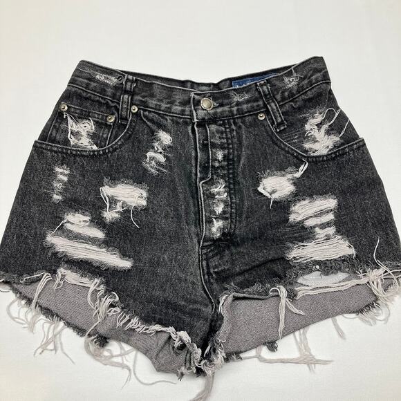 Lawman Premium Special Reserve Women's Size 9 Black Cut Off Denim Shorts VINTAGE - Picture 3 of 12